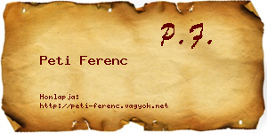 Peti Ferenc névjegykártya