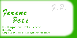 ferenc peti business card